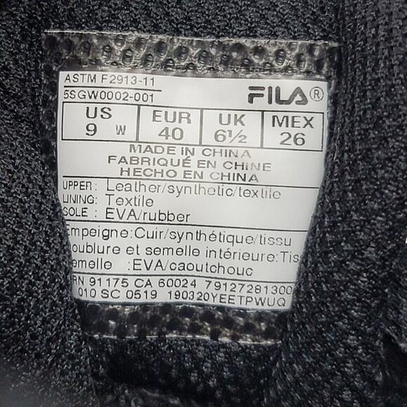 FILA Womens Memory Workshift Slip Resistant Low Leather Sneakers Black Size 9 - Picture 5 of 12